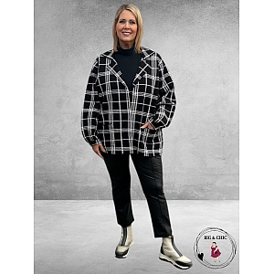 NO.1 BY OX Vest/jasje Geruit Zwart/Wit